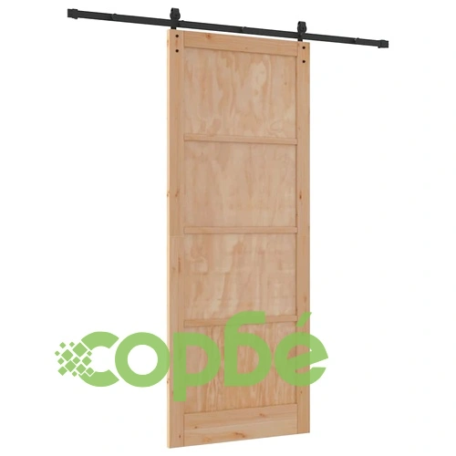 Плъзгаща се врата от естествено борово дърво 93x232 см с комплект фурнитура ➤ топ цена ➤ sorbe.bg