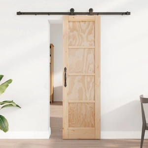 Плъзгаща Интериорна Врата ORKDAL 61x198.5 см от Масивно Борово Дърво с Комплект за Монтаж