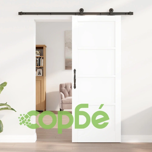 Плъзгаща Врата ORKDAL с Комплект за Монтаж, Бяла 78x202x4 см, Масивно Борово Дърво ➤ топ цена ➤ sorbe.bg