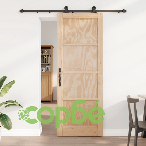 Плъзгаща Врата с Комплект Механизми 78x211 см от Масивно Дърво Бор ORKDAL ➤ топ цена ➤ sorbe.bg
