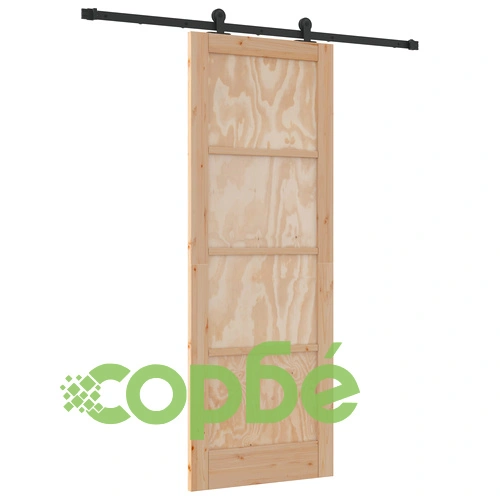 Плъзгаща Врата с Комплект Механизми 78x211 см от Масивно Дърво Бор ORKDAL ➤ топ цена ➤ sorbe.bg