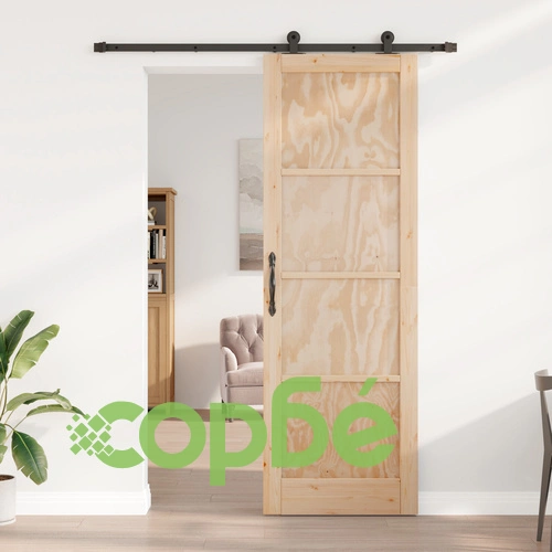 Плъзгаща врата ORKDAL 78x232x4 см от масивно борово дърво с комплект железа ➤ топ цена ➤ sorbe.bg