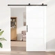 Плъзгаща се врата от масивно дърво бор ORKDAL, бяла, 93x211x4 см с комплект за монтаж