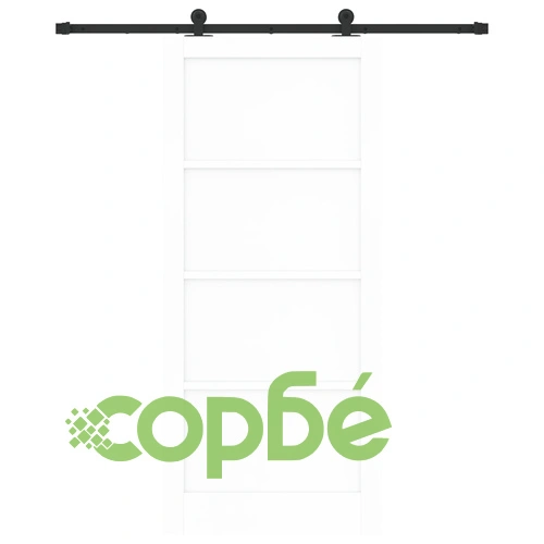 Плъзгаща се врата от масивно дърво бор ORKDAL, бяла, 93x211x4 см с комплект за монтаж ➤ топ цена ➤ sorbe.bg