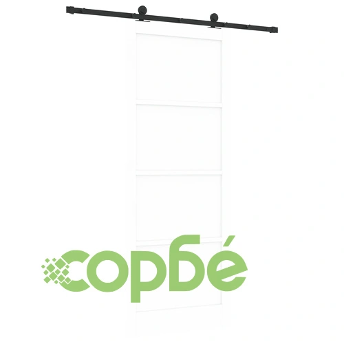 Плъзгаща врата ORKDAL с механизъм, Бяла 93x232x4 см, Масивно борово дърво ➤ топ цена ➤ sorbe.bg