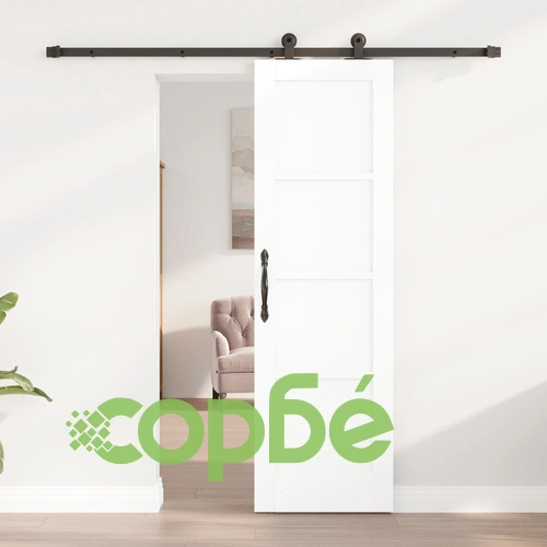 Интериорна плъзгаща врата ORKDAL с комплект за монтаж, Бяла, 61x198.5x4 см, Солидна борова дървесина ➤ топ цена ➤ sorbe.bg