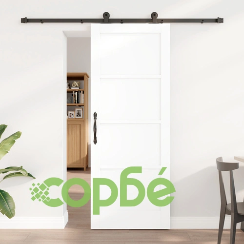 Плъзгаща се врата ORKDAL бяла 78x202x4 см от здраво борово дърво с механизъм ➤ топ цена ➤ sorbe.bg