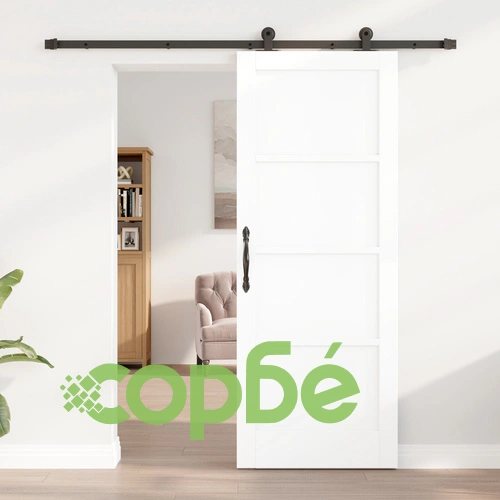 Плъзгаща се врата ORKDAL бяла 78x202x4 см от здраво борово дърво с механизъм ➤ топ цена ➤ sorbe.bg