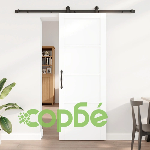 Плъзгаща Интериорна Врата ORKDAL Бяла 78x211x4 см от Масивно Борово Дърво с Комплект за Монтаж ➤ топ цена ➤ sorbe.bg