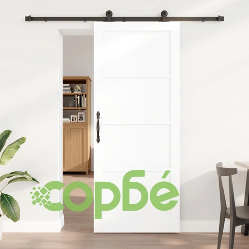 Плъзгаща врата от масивен бор с комплект за монтаж, бяла, 86x211x4 см, модел ORKDAL ➤ топ цена ➤ sorbe.bg