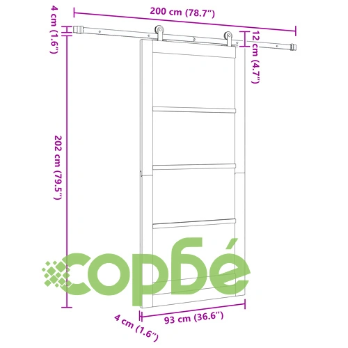 Плъзгаща Врата ORKDAL от Масивен Бор с Комплект за Монтаж, Бяла 93x202x4 см ➤ топ цена ➤ sorbe.bg