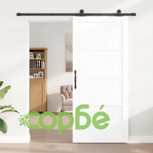 Плъзгаща се врата ORKDAL Бяла 93x211x4 см от солидна борова дървесина с комплект за монтаж ➤ топ цена ➤ sorbe.bg