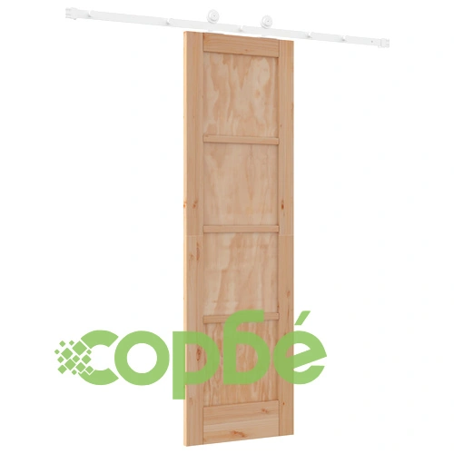 Плъзгаща интериорна врата ORKDAL 61x198.5 см от масивно борово дърво с монтажен комплект ➤ топ цена ➤ sorbe.bg