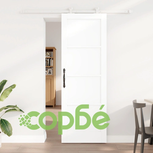 Плъзгаща се врата ORKDAL от масивна бор с комплект за монтаж, Бяла, 73.5x211x4 см ➤ топ цена ➤ sorbe.bg