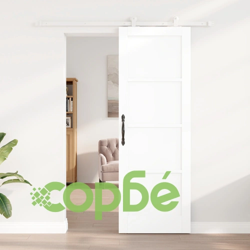 Плъзгаща се врата ORKDAL от масивна бор с комплект за монтаж, Бяла, 73.5x211x4 см ➤ топ цена ➤ sorbe.bg