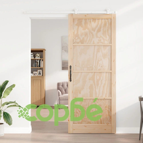 Плъзгаща Врата ORKDAL 93x232x4 см от Масивна Борова Дървесина с Комплект за Монтиране ➤ топ цена ➤ sorbe.bg
