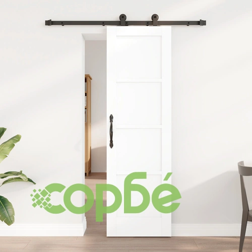 Плъзгаща врата ORKDAL с комплект хардуер - бял масив от бор 61 x 198.5 см ➤ топ цена ➤ sorbe.bg