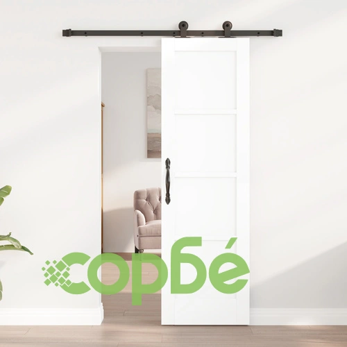 Плъзгаща врата ORKDAL с комплект хардуер - бял масив от бор 61 x 198.5 см ➤ топ цена ➤ sorbe.bg