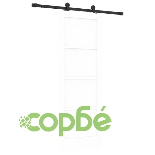 Плъзгаща се врата ORKDAL с комплект за монтаж - бяло масивно дърво и бор, 73.5 x 198.5 см ➤ топ цена ➤ sorbe.bg