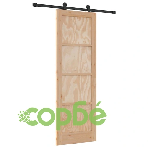Плъзгаща врата ORKDAL от масивно борово дърво 73.5 x 211 см с механизъм ➤ топ цена ➤ sorbe.bg
