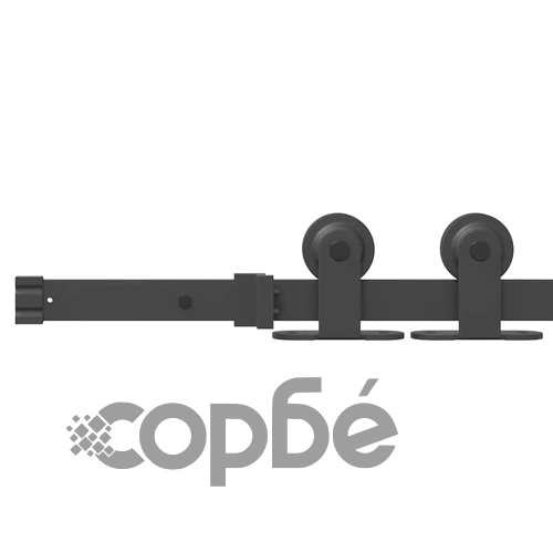 Плъзгаща врата ORKDAL от борово дърво и стомана 83x202 см бяло и черно ➤ топ цена ➤ sorbe.bg