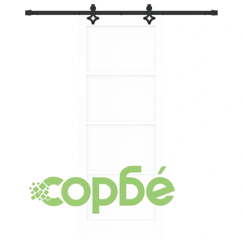 Плъзгаща Врата от Масивен Бор с Комплект за Монтаж, Бяла, 83x211x4 см, ORKDAL ➤ топ цена ➤ sorbe.bg