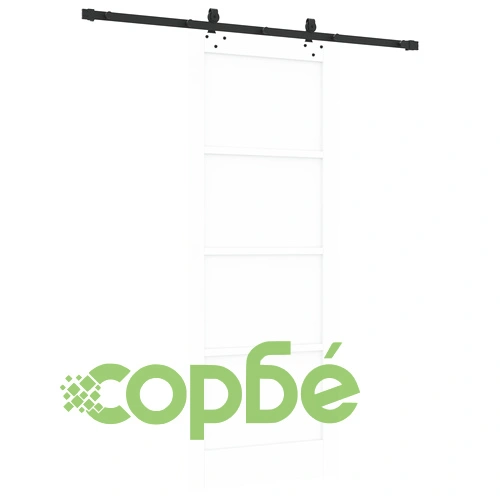 Плъзгаща Врата от Масивен Бор с Комплект за Монтаж, Бяла, 83x211x4 см, ORKDAL ➤ топ цена ➤ sorbe.bg