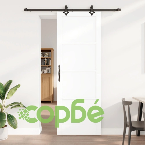 Плъзгаща врата ORKDAL Бяла 83x232x4 см от Солидна борова дървесина с механизъм ➤ топ цена ➤ sorbe.bg