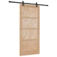 Плъзгаща врата с комплект за монтаж 93x202 см от масивна борова дървесина, вътрешна