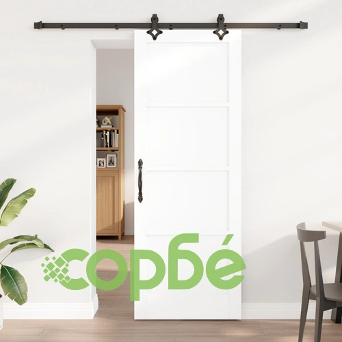 Плъзгаща Врата ОРКДАЛ от Масивно Борово Дърво с Комплект за Монтаж, Бяла 78x211x4 см ➤ топ цена ➤ sorbe.bg