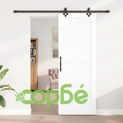 Плъзгаща Врата ОРКДАЛ от Масивно Борово Дърво с Комплект за Монтаж, Бяла 78x211x4 см ➤ топ цена ➤ sorbe.bg