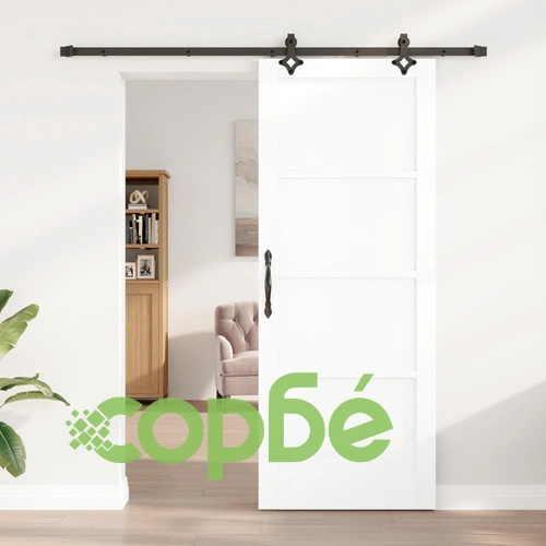 Плъзгаща Врата ORKDAL Бяла 83x211 см с Комплект Аксесоари от Масивна Иглолистна Дървесина ➤ топ цена ➤ sorbe.bg