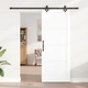 Плъзгаща Врата ORKDAL Бяла 83x211 см с Комплект Аксесоари от Масивна Иглолистна Дървесина
