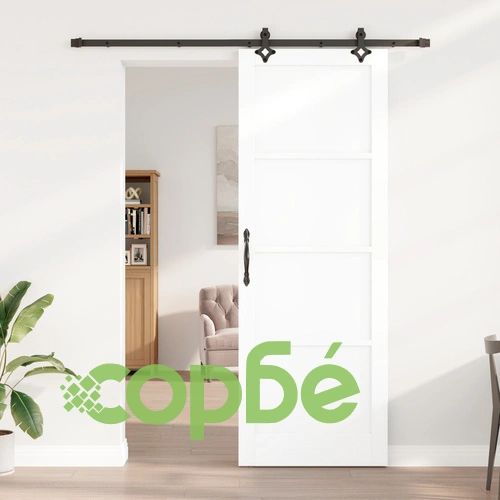 Интериорна плъзгаща врата ORKDAL от масивно смърчово дърво, бяла, 83x232x4 см, с комплект хардуер ➤ топ цена ➤ sorbe.bg