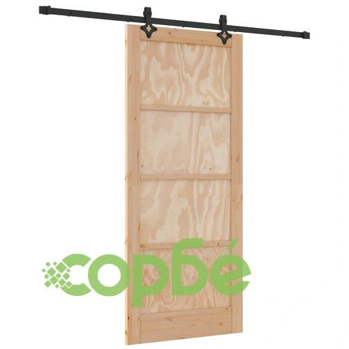 Плъзгаща Врата ORKDAL 86x198.5x4 см от Масивно Борово Дърво с Комплект за Монтаж ➤ топ цена ➤ sorbe.bg