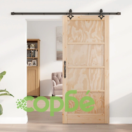 Плъзгаща Врата ORKDAL 86x198.5x4 см от Масивно Борово Дърво с Комплект за Монтаж ➤ топ цена ➤ sorbe.bg