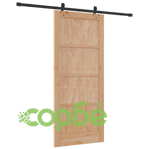Плъзгаща Врата ORKDAL 86x198.5x4 см от Масивно Борово Дърво с Комплект за Монтаж ➤ топ цена ➤ sorbe.bg
