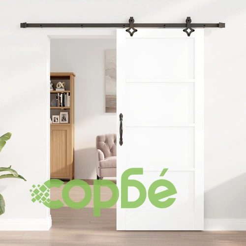 Плъзгаща Интериорна Врата ORKDAL Бяла 86x198.5x4 см от Солидно Борово Дърво с Комплект Арматура ➤ топ цена ➤ sorbe.bg