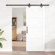 Плъзгаща Врата ORKDAL Бяла 86x211x4 см от Масивно Борово Дърво с Релсов Механизъм
