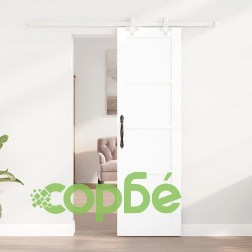 Интериорна плъзгаща врата ORKDAL от масивно борово дърво, бяла, 61x198.5x4 см с комплект за монтаж ➤ топ цена ➤ sorbe.bg