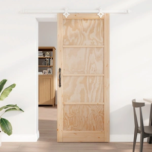 Плъзгаща Интериорна Врата ORKDAL 86x211x4 см от Солидна Борова Дървесина с Комплект за Монтаж