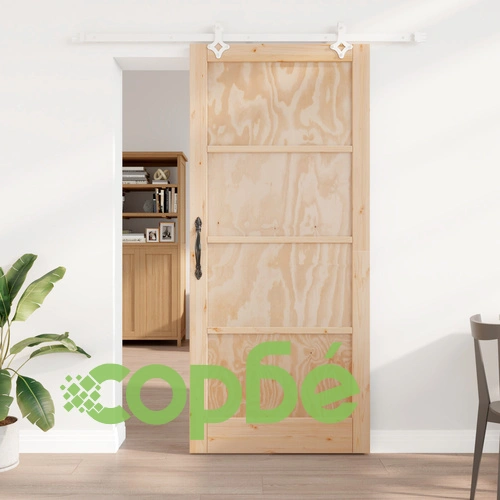 Плъзгаща Интериорна Врата ORKDAL 93x211 см от Масивна Борова Дървесина с Монтажен Комплект ➤ топ цена ➤ sorbe.bg