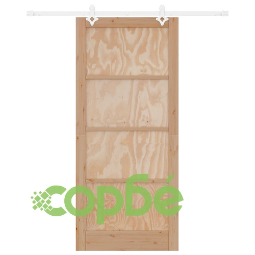 Плъзгаща Интериорна Врата ORKDAL 93x211 см от Масивна Борова Дървесина с Монтажен Комплект ➤ топ цена ➤ sorbe.bg