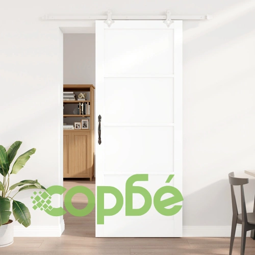 Плъзгаща се интериорна врата ORKDAL от масивно борово дърво, Бяла 93x232x4 см с хардуерен комплект ➤ топ цена ➤ sorbe.bg