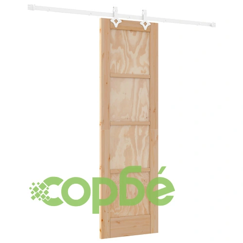 Плъзгаща врата ORKDAL 61x198.5 см от масивна борова дървесина с комплект за монтаж ➤ топ цена ➤ sorbe.bg