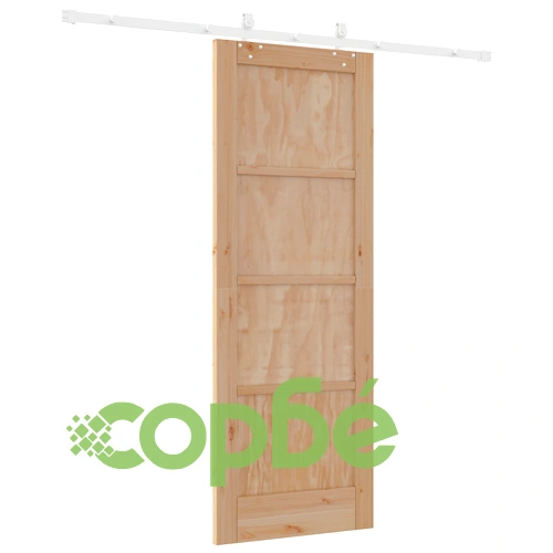 Плъзгаща Врата ORKDAL 73.5x198.5x4 см от Масивна Борова Дървесина с Комплект за Инсталация ➤ топ цена ➤ sorbe.bg