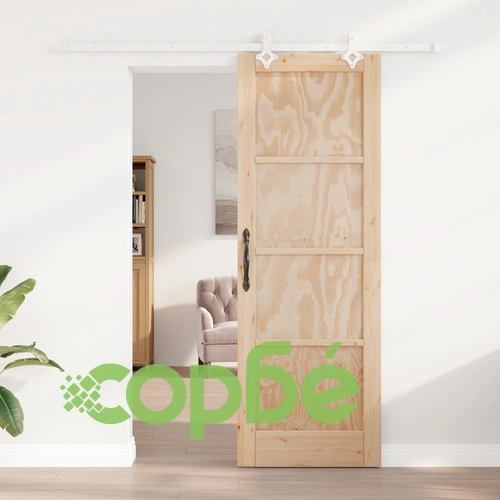 Плъзгаща се врата ORKDAL 73.5x211x4 см от масивна борова дървесина с комплект за монтаж ➤ топ цена ➤ sorbe.bg