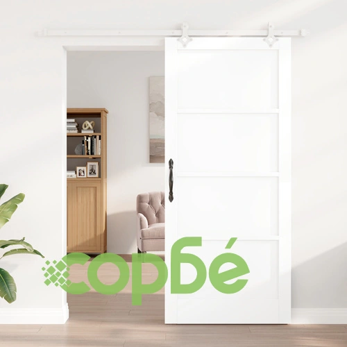 Плъзгаща врата ORKDAL с комплект за монтаж, Бяла, 93x211x4 см, Солидно дърво Бор ➤ топ цена ➤ sorbe.bg