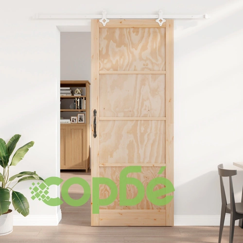 Интериорна плъзгаща врата ORKDAL 93x232x4 см от масивна борова дървесина с монтажен комплект ➤ топ цена ➤ sorbe.bg