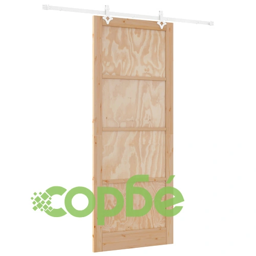 Интериорна плъзгаща врата ORKDAL 93x232x4 см от масивна борова дървесина с монтажен комплект ➤ топ цена ➤ sorbe.bg